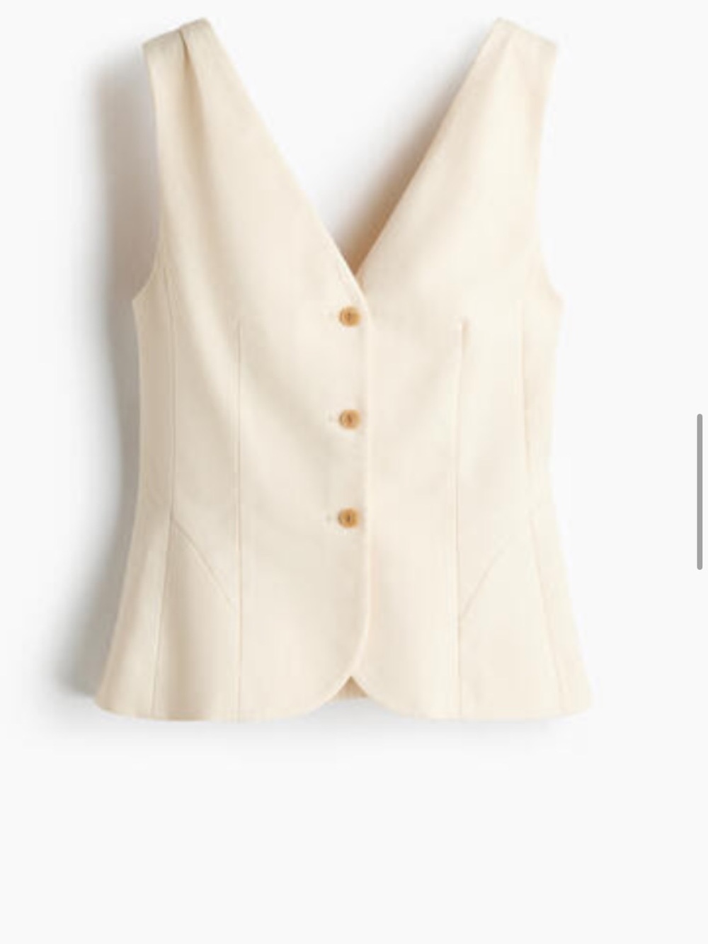 H&M Cream V-Neck Buttoned Vest Top